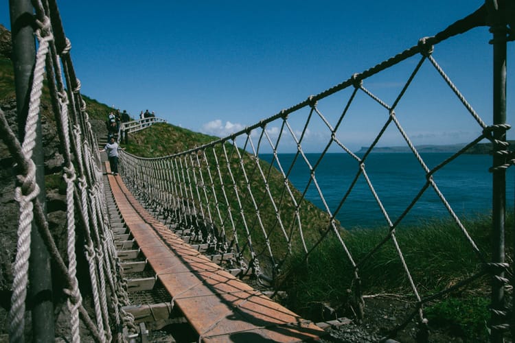 rope bridge and carrick-a-rede, northern ireland