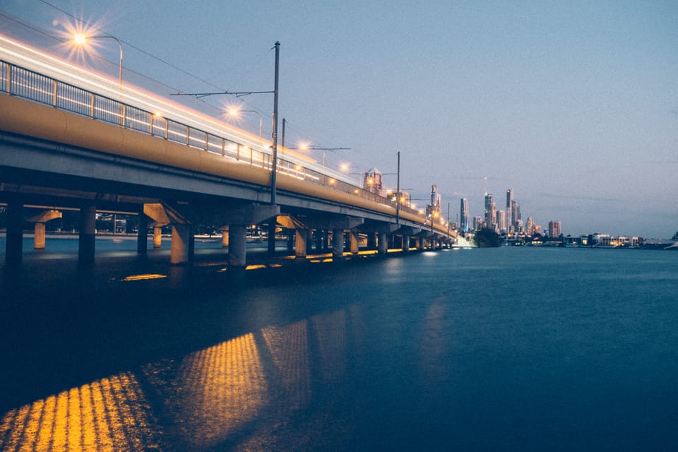 long exposure - broadwater looking towards main bay. gold coast, australia